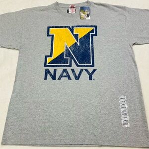 NWT UNITED STATE NAVY Officially Licensed Logo Gray Short Sleeve Adult T-Shirt